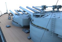 CK122-Partial Ship-Starboard Stern-Turrets Close